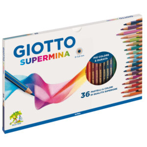 Pastello Supermina – mina 3,8 mm – colori assortiti – Giotto – astuccio 36 pezzi
