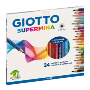 Pastello Supermina – mina 3,8 mm – colori assortiti – Giotto – astuccio 24 pezzi