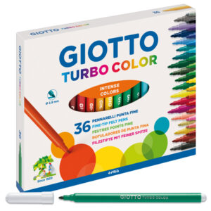 Pennarelli Turbo Color – punta D2,8mm – colori assortiti – Giotto – astuccio 36 pezzi