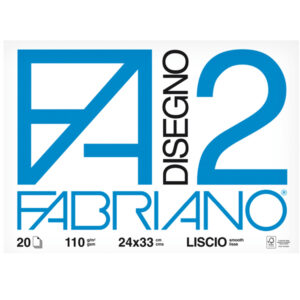 Blocco F2 – 24x33cm – 20 fogli – 110gr – liscio – 4 angoli – Fabriano