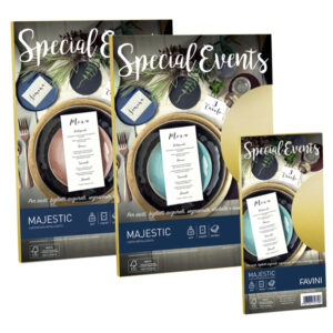 Busta Special Events metal – azzurro – 110 x 220mm – 120gr – Favini – conf. 10 buste