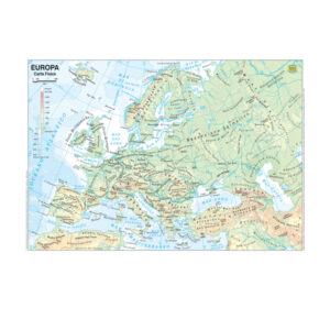 Carta geografica Europa – scolastica – plastificata – 297 x 420 mm – Belletti