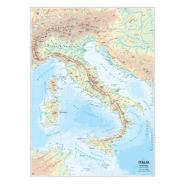 Carta geografica Italia – scolastica – murale – Belletti