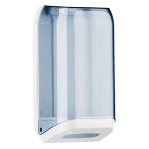 Dispenser di carta igienica in fogli – 15,8x13x30,7 cm – trasparente/bianco – Mar Plast