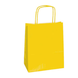 Shopper in carta – maniglie cordino – 36 x 12 x 41cm – giallo – conf. 25 sacchetti