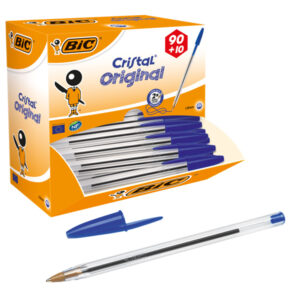 Penna a sfera Cristal – punta media 1,0mm – blu  – Bic – conf. 90+10 pezzi