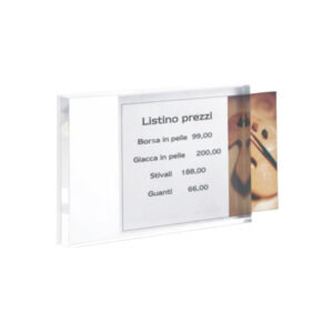 Porta prezzi da banco – materiale acrilico – taglia medium (10x14x2 cm) – Tecnostyl