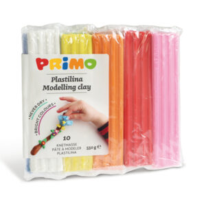 Panetto plastilina – 10 colori – 55gr – Primo