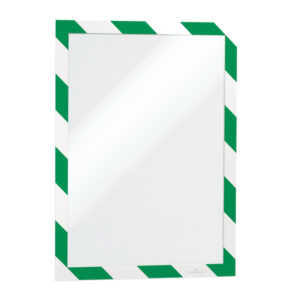 Cornice adesiva Duraframe  Security A4 – pannello magnetico – 21 x 29.7 cm – verde/bianco – Durable