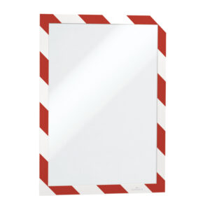 Cornice adesiva Duraframe  Security A4 – pannello magnetico – 21 x 29.7 cm – rosso/bianco – Durable