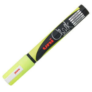 Marcatore a gesso liquido Uni Chalk Marker – punta tonda da 1,80-2,50mm – giallo fluo – Uni Mitsubishi