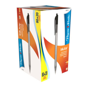 Penna a sfera a scatto Inkjoy 100 RT – punta 1,0mm – nero  – Papermate – conf. 80+20 pezzi