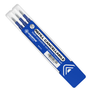Refill per penne gel cancellabili  – punta 0,7 mm – blu – Osama – conf. 3 pezzi