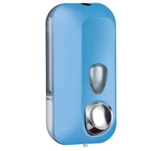 Dispenser Soft Touch per sapone liquido – 10,2x9x21,6 cm – capacitA’ 0,55 L – azzurro – Mar Plast