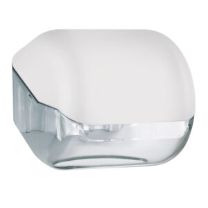 Dispenser Soft Touch di carta igienica – 15×14,8×14 cm – plastica – bianco – Mar Plast