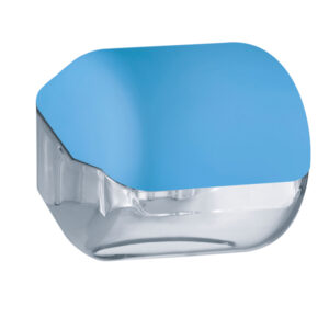 Dispenser Soft Touch di carta igienica – 15×14,8×14 cm – plastica – azzurro – Mar Plast