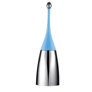 Portascopino Soft Touch – 12x12x48,5 cm – azzurro/acciaio lucido – Mar Plast