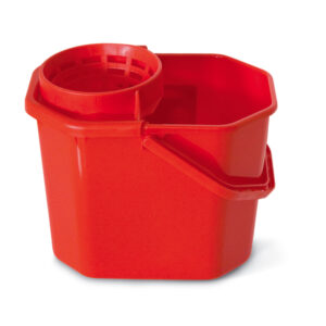 Secchio con strizzatore – PPL riciclabile – 12 L – rosso – In Factory