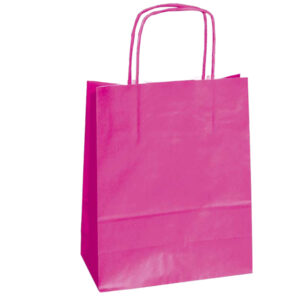 Shopper in carta – maniglie cordino – magenta – 18 x 8 x 24cm – conf. 25 shoppers