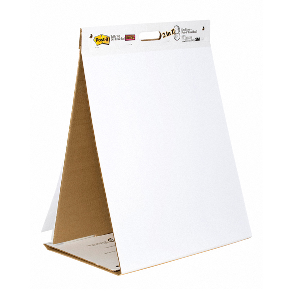Blocco/Lavagna da tavolo Super Sticky autoportante – 563DE – 58,4 x 50,8 cm – bianco  – 20 fogli – Post-it