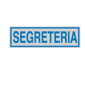 Targhetta adesiva – SEGRETERIA – 165×50 mm – Cartelli Segnalatori