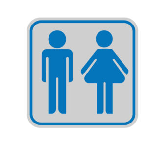 Targhetta adesiva – pittogramma Toilette uomo/donna – 82×82 mm – Cartelli Segnalatori