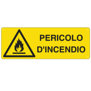 Cartello segnalatore – 35×12,5 cm – PERICOLO D’INCENDIO – alluminio – Cartelli Segnalatori