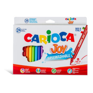 Pennarelli Joy – punta 2,6mm – colori assortiti – lavabili – Carioca – scatola 24 pezzi