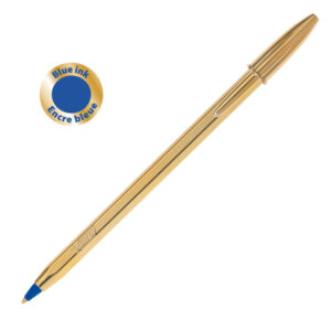 Penna a sfera Cristal Shine con cappuccio – punta media 1,0 mm – blu – fusto gold  – Bic – scatola 20 pezzi