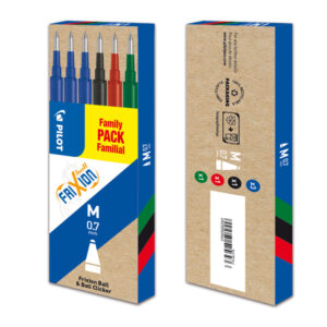 Refill a sfera Frixionball – punta 0,7mm – 3 blu, 1 nero, 1 rosso, 1 verde  – Pilot – conf. 6 pezzi