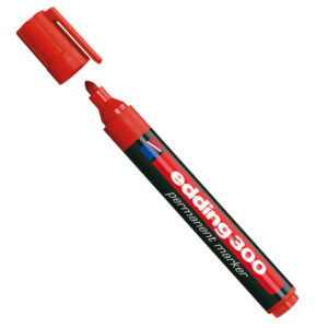 Marcatore permanente 300 – punta conica da 1,50mm a 3,00mm – rosso – Edding