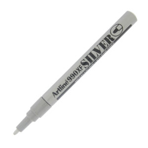 Marcatore permanente A 990 – a vernice – punta tonda fine – 1,2 mm – argento – Artline
