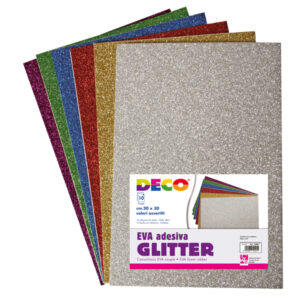 Gomma crepp glitter adesiva – 20 x 30 cm – colori assortiti – CWR – busta 10 fogli