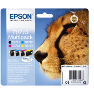 Epson – Multipack Cartuccia ink – C/M/Y/K – T0715 – C13T07154012 – C/M/Y 5,5ml – K 7,4ml