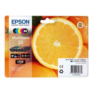 Epson – Confezione Cartuccia ink – 33 – C/M/Y/K/K PH –  C13T33374011 – C/M/Y/K PH 4,5ml cad – K 6,4ml