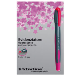 Evidenziatore a penna – punta scalpello – tratto da 1,0-4,0mm – fucsia – Starline