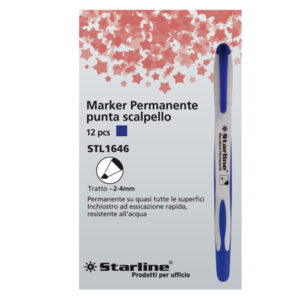 Marcatore permanente Starline – punta a scalpello da 2,00-4,00mm – blu – Starline