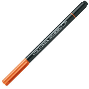 Pennarello Aqua Brush Duo – punte 2/4 mm – arancio – Lyra