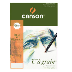 Blocco collato lato corto ”C” A’ grain – A3 – 180 gr – 30 fogli – Canson