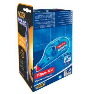 Correttore a nastro Pocket Mouse Tipp-Ex + penna Gelocity QuickDry Bic – promo box 10 + 1 pezzi