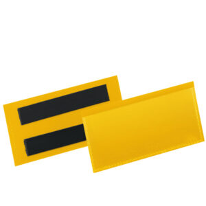Buste identificazione magnetica – 100 x 38 mm – giallo – Durable – conf. 50 pezzi