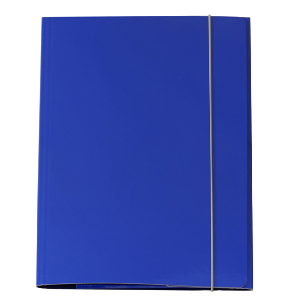 Cartellina con elastico – cartone plastificato – 3 lembi – 25×34 cm – blu – Queen Starline