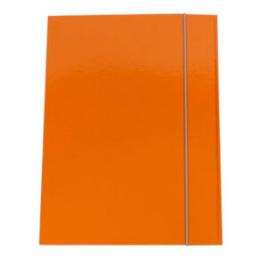 Cartellina con elastico – cartone plastificato – 3 lembi – 25×34 cm – arancio – Queen Starline