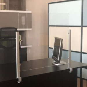 Schermo protettivo da scrivania Slim – con morsetto in alluminio – 70×80 cm –  Studio T