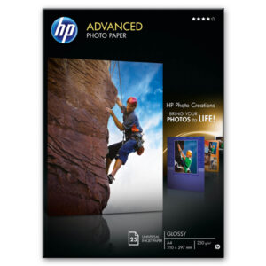 Hp – Carta fotografica lucida Hp Advanced Photo Paper 25 Fogli – A4 – 210 x 297 mm – Q5456A