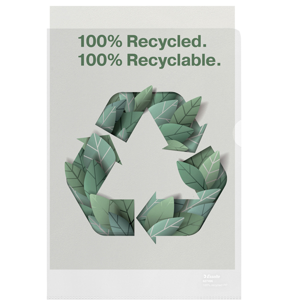 Buste a L De Luxe riciclate 100 – antiriflesso – f.to 22 x 30 cm – Esselte – conf. 100 pezzi