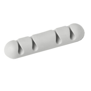 Clip Cavoline  fermacavi – adesiva – per 4 cavi – grigio – Durable – conf. 2 pezzi