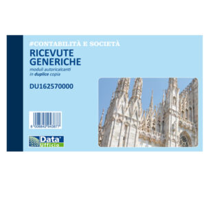Blocco ricevute generiche – 50/50 copie autoricalcanti – 10 x 16,8 cm – DU162570000 – Data Ufficio