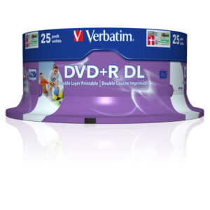 Verbatim – Scatola 25 DVD+R Dual Layer – serigrafato Spindle – 43667 – 8,5GB