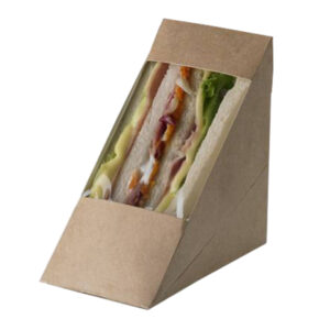 Scatole per sandwich Street Food in carta kraft – 12,3 x 7,2 x 12,3 cm – Leone – conf. 100 pezzi